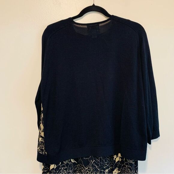 Talbots Black and Gold silk Rose Floral Midi Dress and cardigan set size 12 - Picture 10 of 13